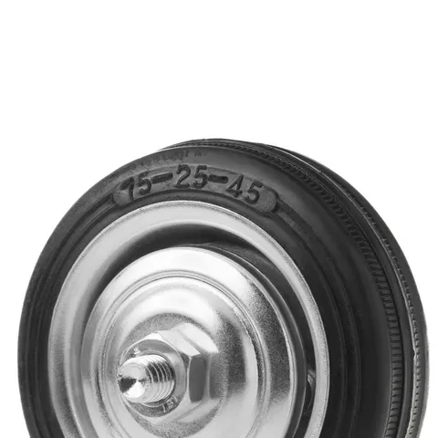 Промышленное колесо без крепления, диаметр 75мм, черная резина, роликовый подшипник - C 92